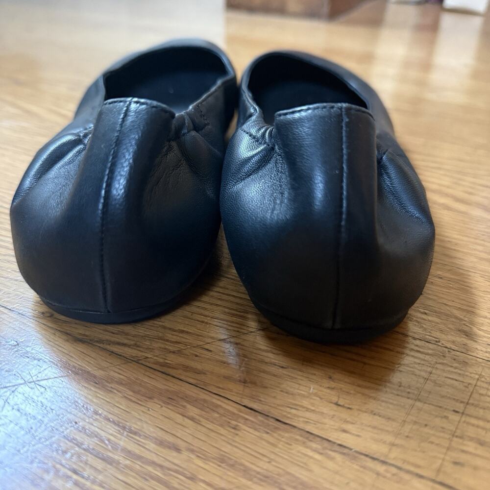 Eileen Fisher Fosse Leather Ballet Flats Black Slip On Round Toe Women Size 9.5 - Picture 4 of 5